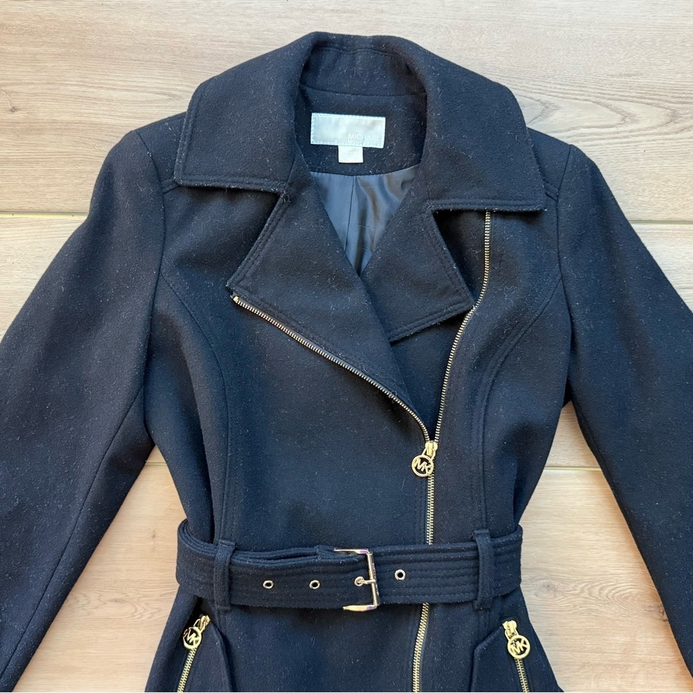 Michael Kors Black Wool Coat Size S